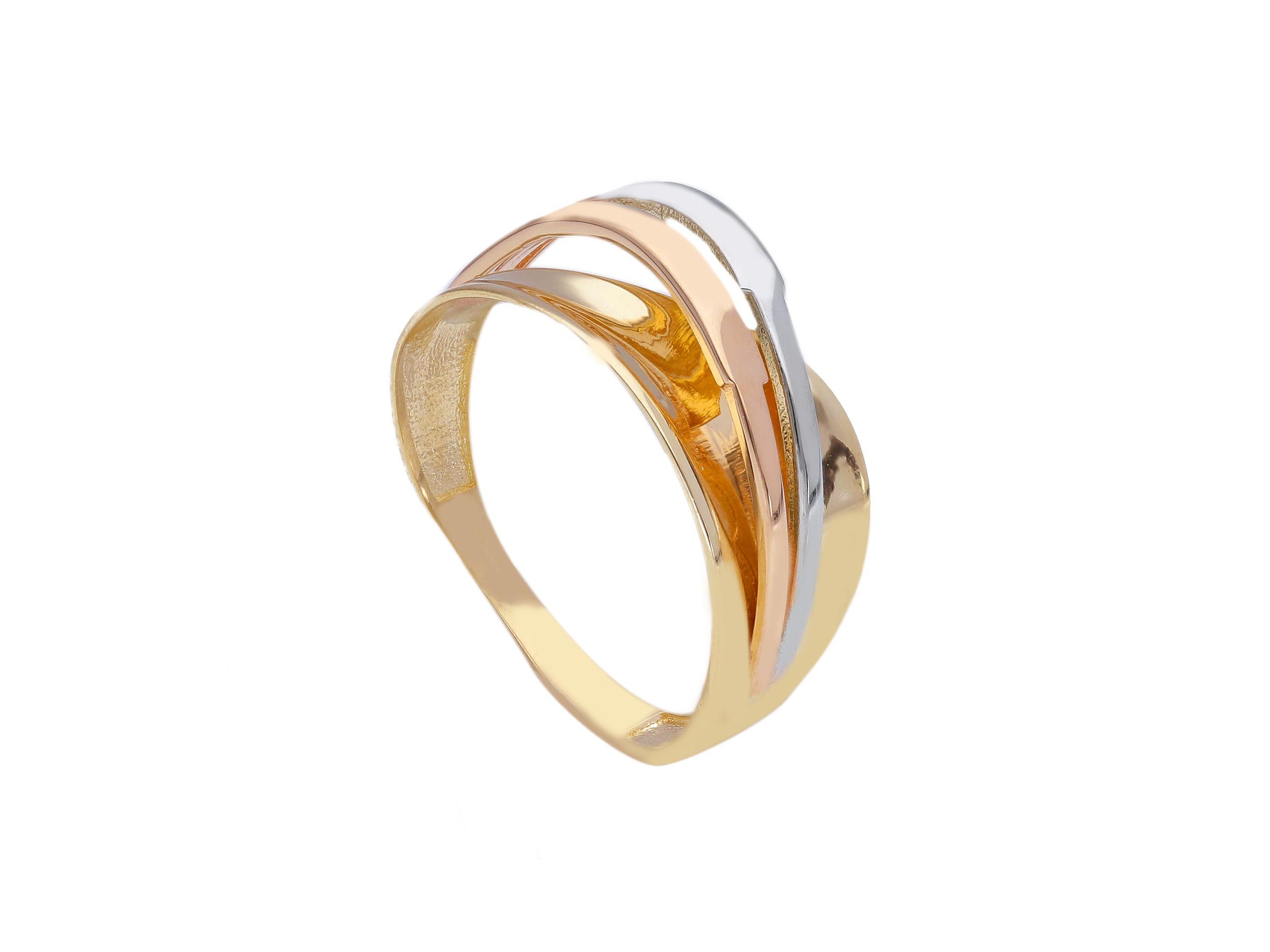Δαχτυλίδι απο χρυσό, λευκόχρυσο & ροζ χρυσό κ14 (code S252963)
